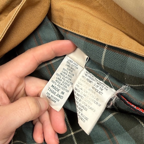 Vintage L.L.Bean Barn Coat Tan Plaid Flannel Lined Corduroy Trim Women's Medium - Picture 7 of 7